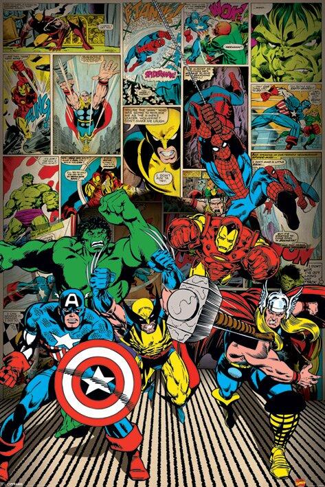 Maxi Poster Déco Marvel "Here Come The Heroes"